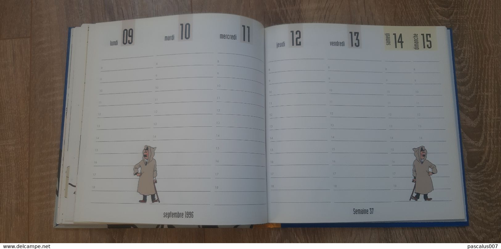 B01-418 Livre Calendrier 1996 Hergé Tintin Motus et Bouche Cousue Agenda Hebdomadaire Moulinsart 1998