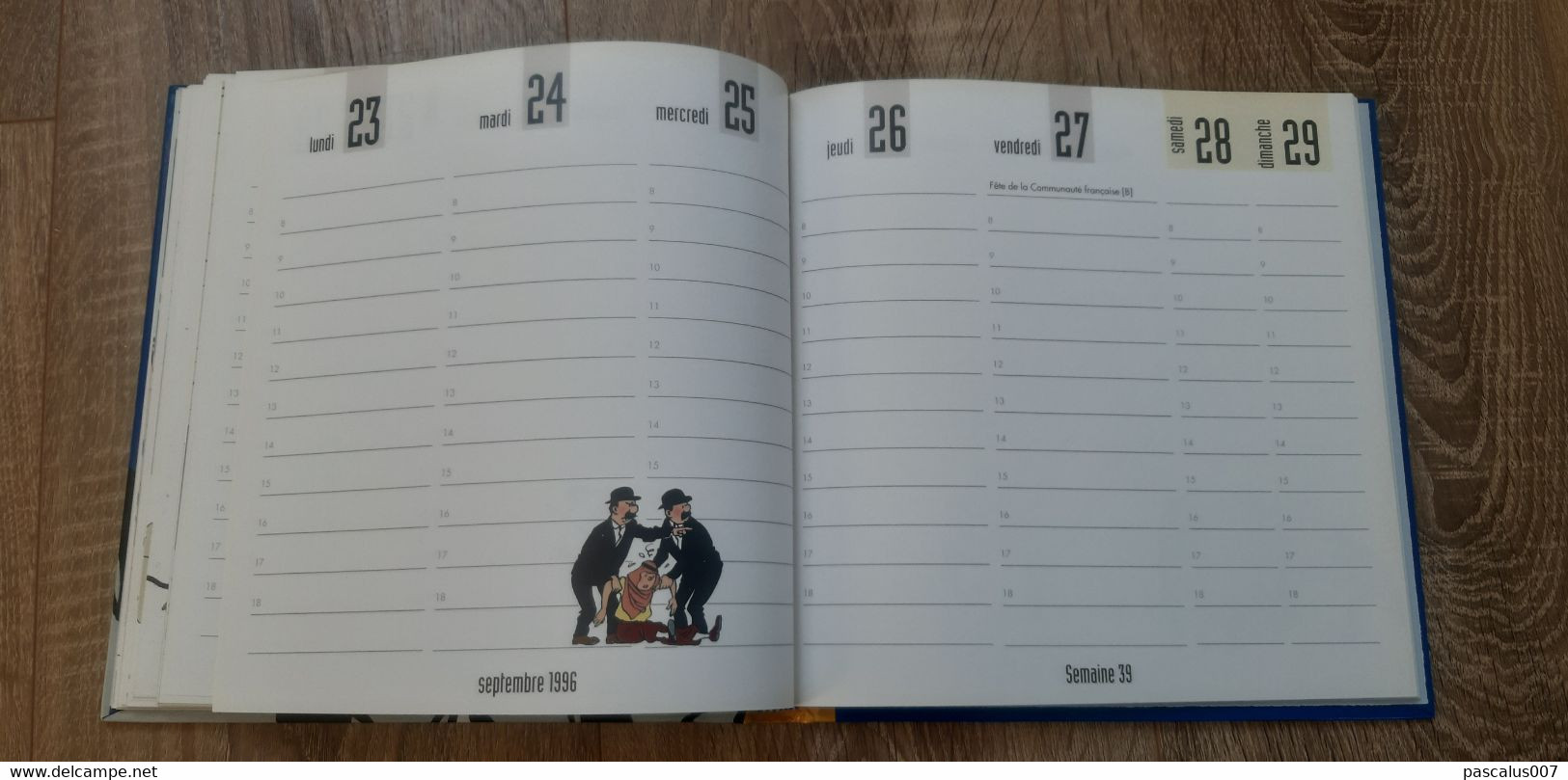 B01-418 Livre Calendrier 1996 Hergé Tintin Motus et Bouche Cousue Agenda Hebdomadaire Moulinsart 1998