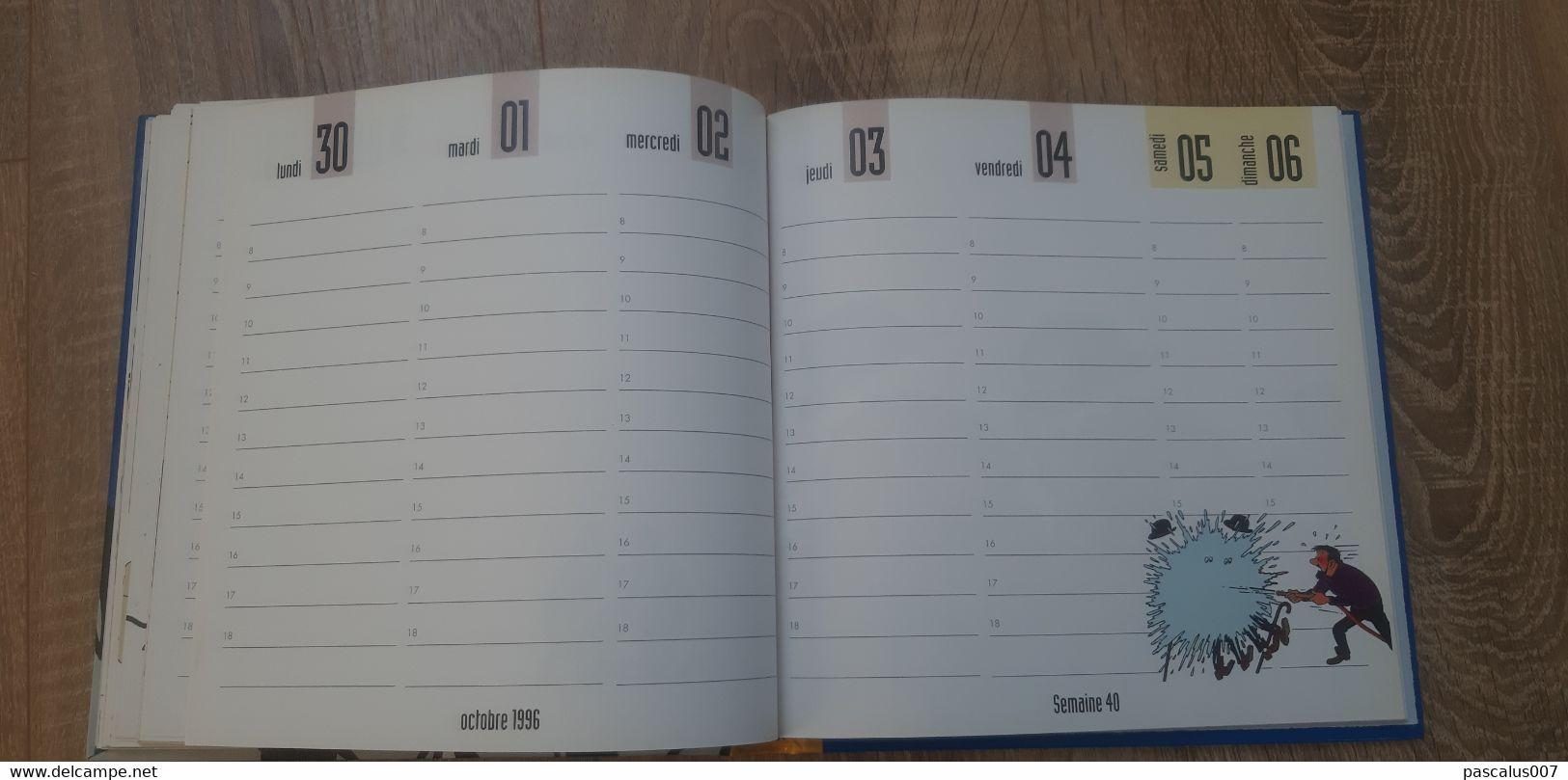 B01-418 Livre Calendrier 1996 Hergé Tintin Motus et Bouche Cousue Agenda Hebdomadaire Moulinsart 1998