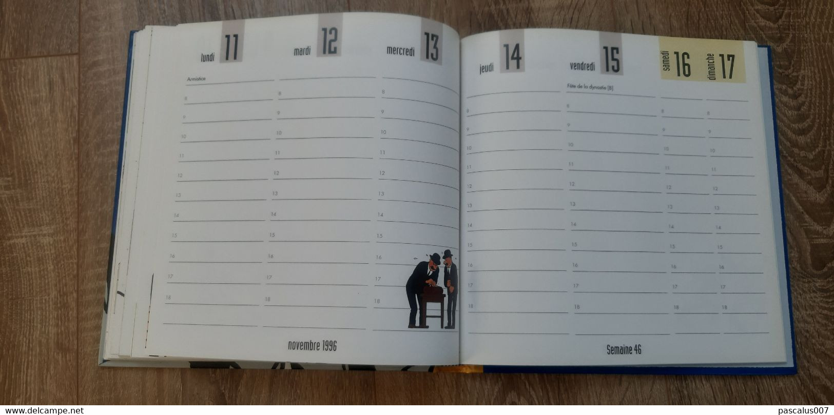 B01-418 Livre Calendrier 1996 Hergé Tintin Motus et Bouche Cousue Agenda Hebdomadaire Moulinsart 1998