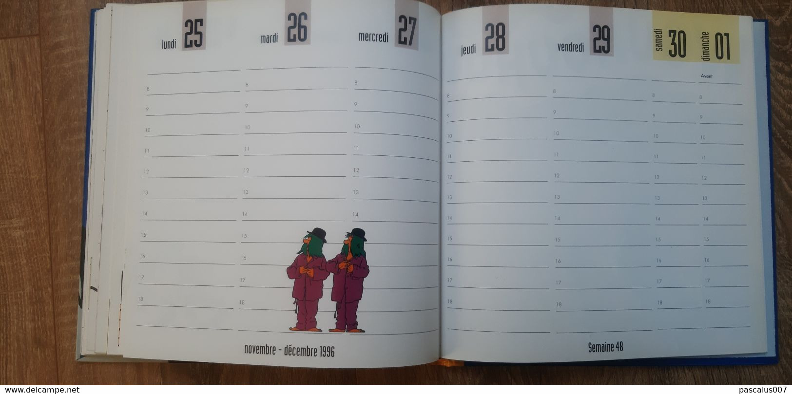 B01-418 Livre Calendrier 1996 Hergé Tintin Motus et Bouche Cousue Agenda Hebdomadaire Moulinsart 1998