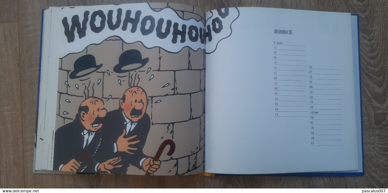 B01-418 Livre Calendrier 1996 Hergé Tintin Motus et Bouche Cousue Agenda Hebdomadaire Moulinsart 1998