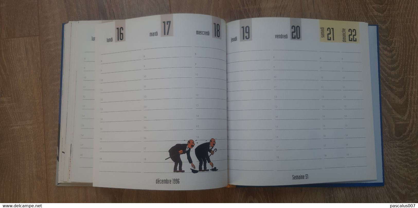 B01-418 Livre Calendrier 1996 Hergé Tintin Motus et Bouche Cousue Agenda Hebdomadaire Moulinsart 1998