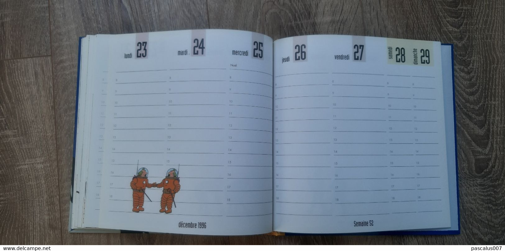 B01-418 Livre Calendrier 1996 Hergé Tintin Motus et Bouche Cousue Agenda Hebdomadaire Moulinsart 1998