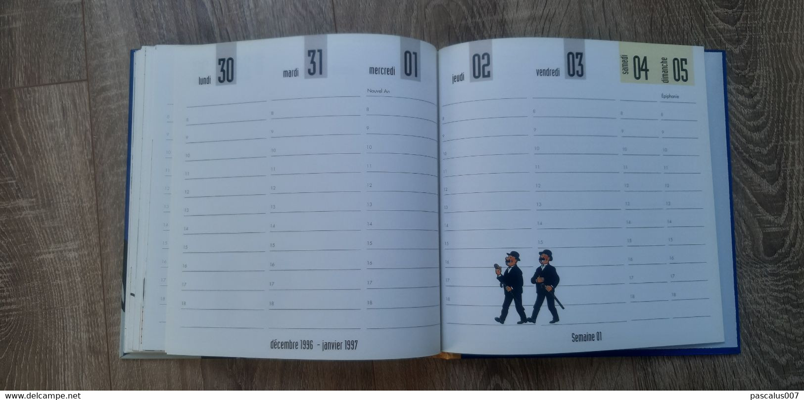 B01-418 Livre Calendrier 1996 Hergé Tintin Motus et Bouche Cousue Agenda Hebdomadaire Moulinsart 1998