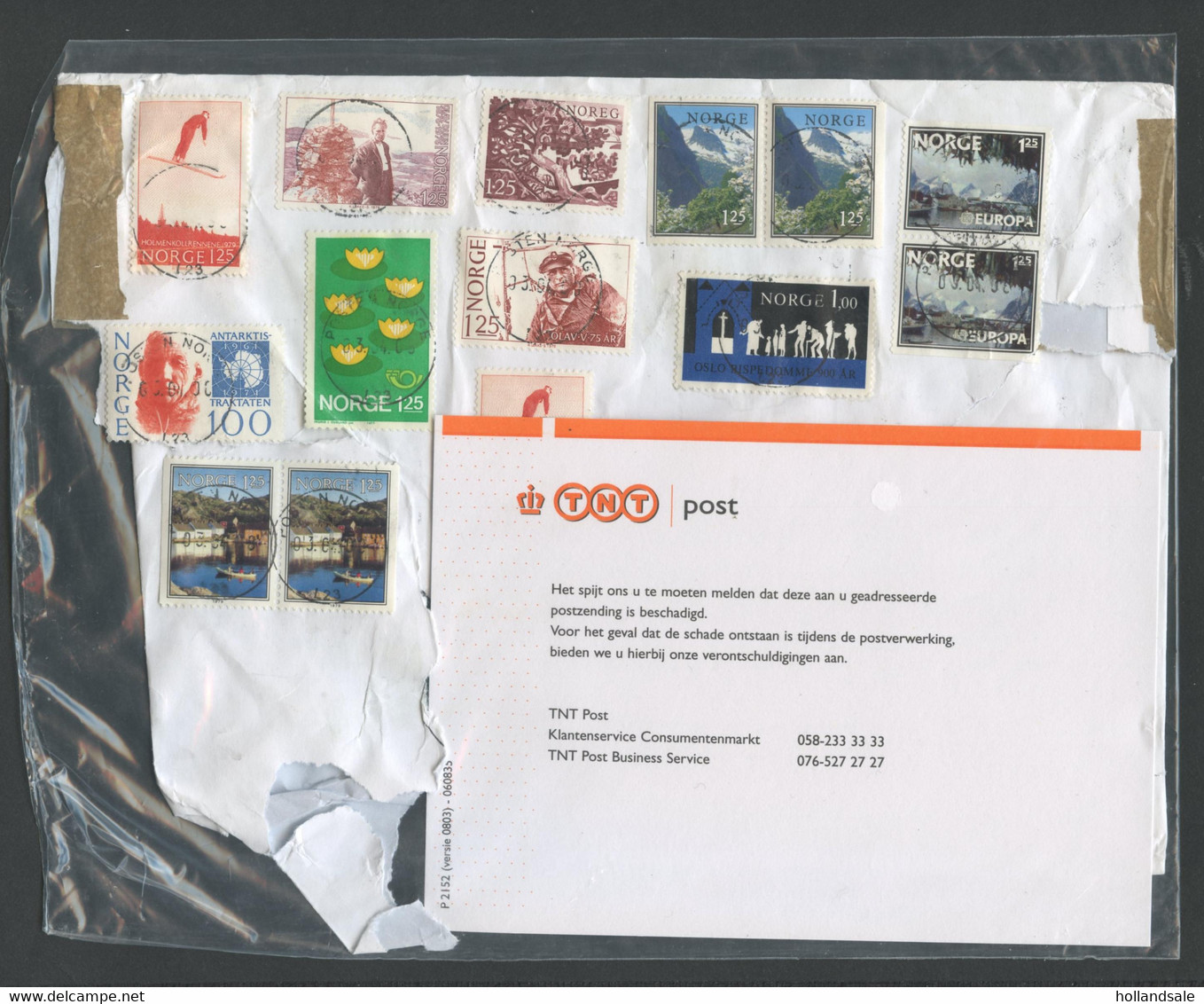 NORWAY - Cover Sent To The Netherlands And Sealed By The Dutch Post Due To Damage. - Errors, Freaks & Oddities (EFO)