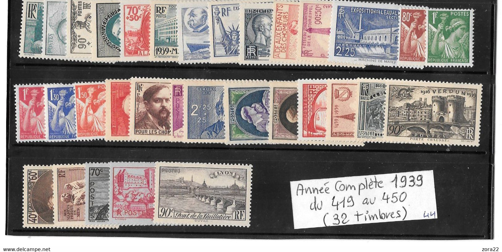 YVERT N° 419/450 Neufs **     Année 1939 COMPLETE    Sans Ch.     .  T.B    PRIX !!!       1/3 - ....-1939