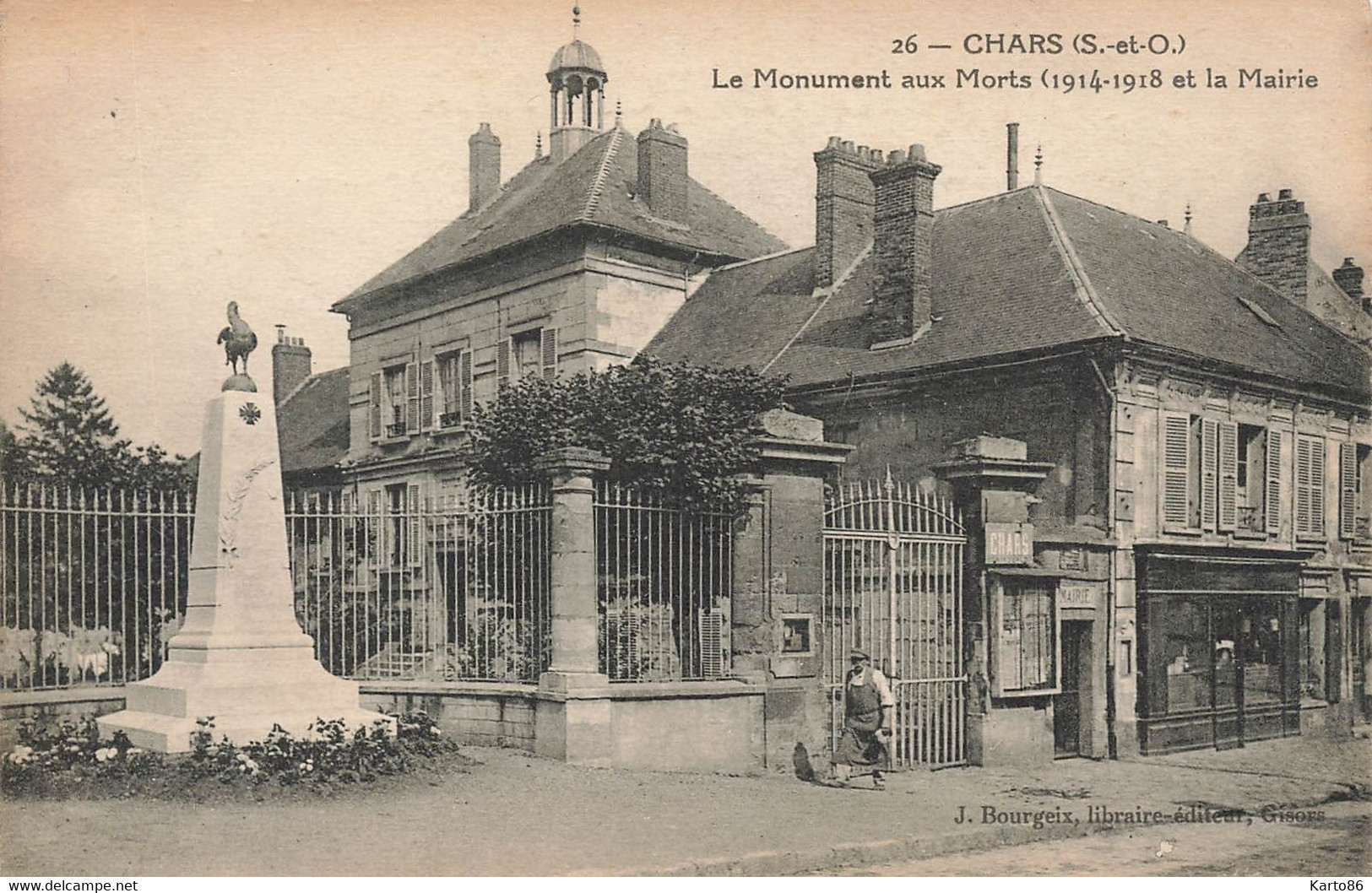 Chars * Place De La Mairie Et Le Monument Aux Morts * Commerce Magasin Villageois - Chars