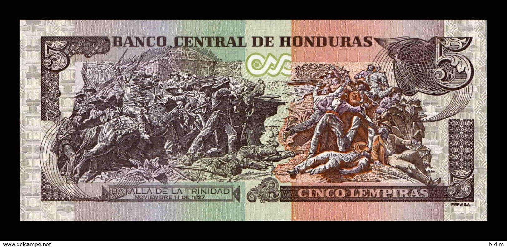 Honduras 5 Lempiras 2016 Pick 98c Sc Unc - Honduras