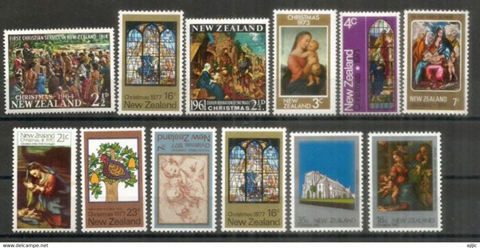 NEW-ZEALAND. Beau Lot De 12 Timbres Neufs ** Tous Différents NOËL / CHRISTMAS. Lot # 2 - Vrac (max 999 Timbres)