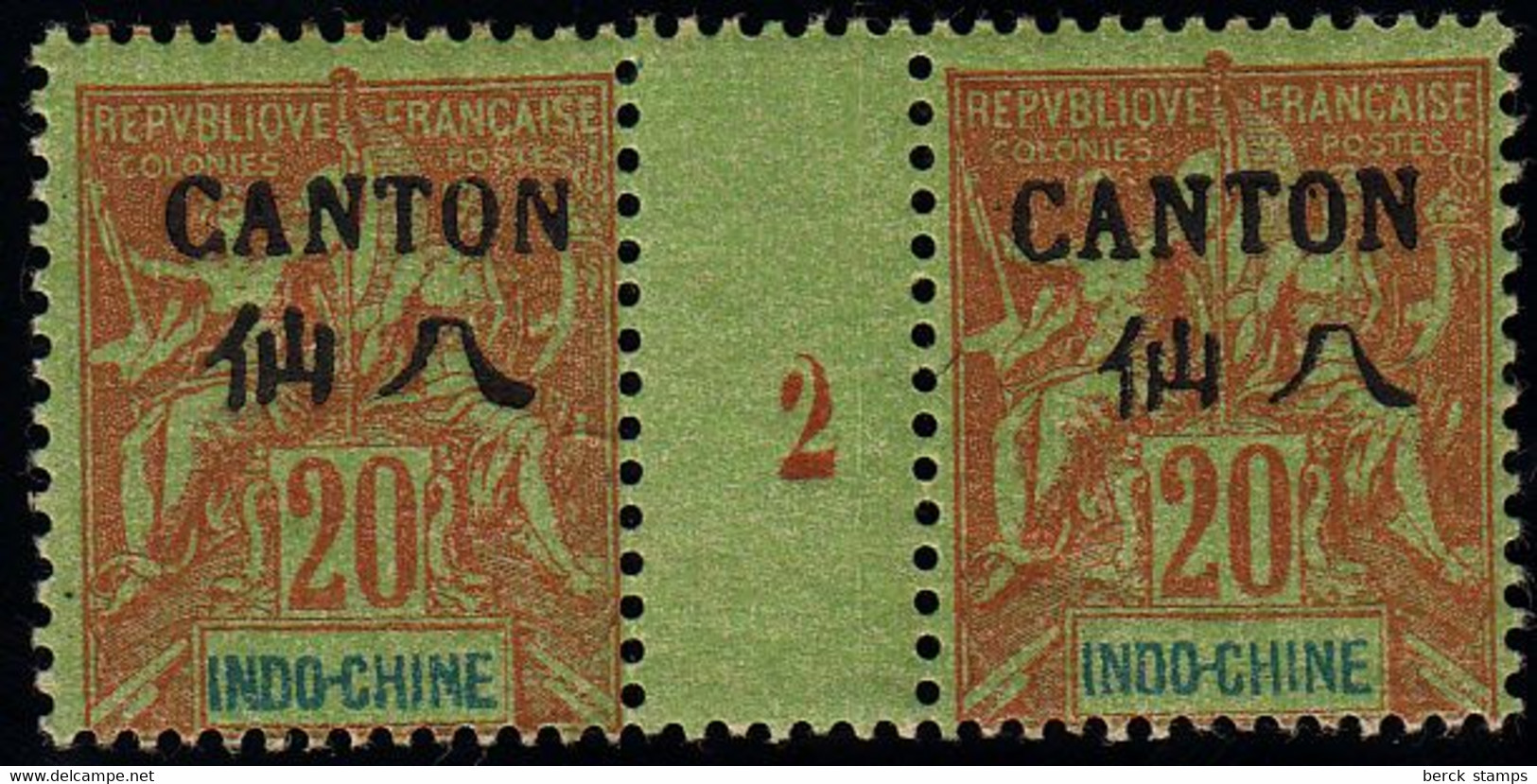 CANTON - N° 23 - MILLÉSIME 2 BRISÉ. - Unused Stamps