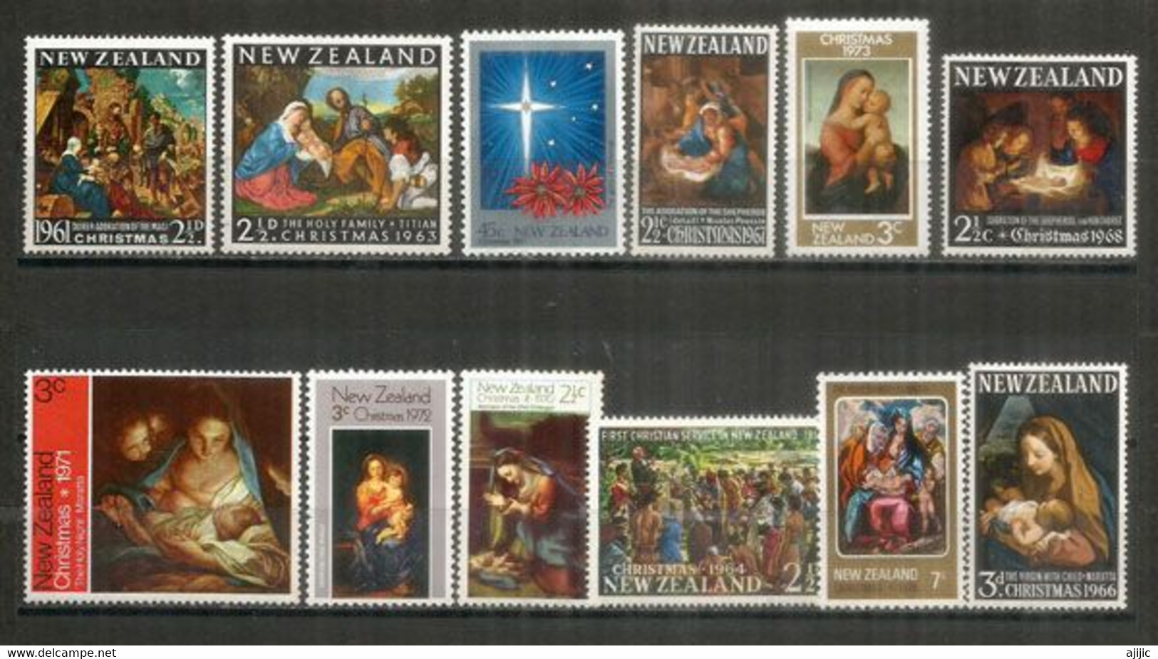 NEW-ZEALAND. Beau Lot De 12 Timbres Neufs ** Tous Différents NOËL / CHRISTMAS. Lot #  7 - Vrac (max 999 Timbres)