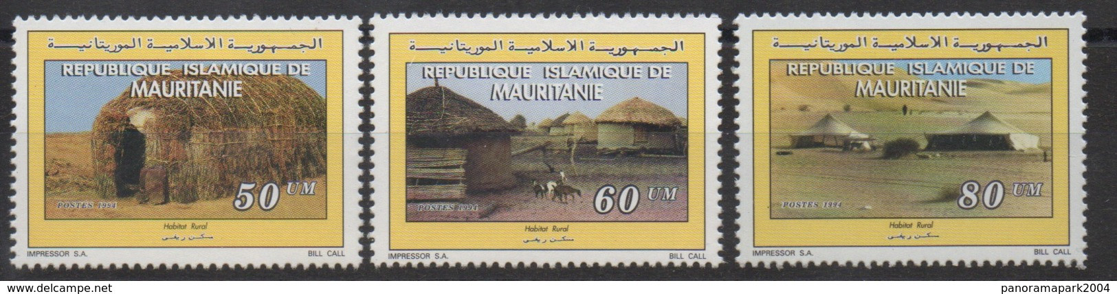 Mauritanie Mauretanien Mauritania 1994 Mi. 1024-B1024 Habitat Rural Architecture Architektur Chèvre Goat Ziege Fauna  ** - Mauretanien (1960-...)