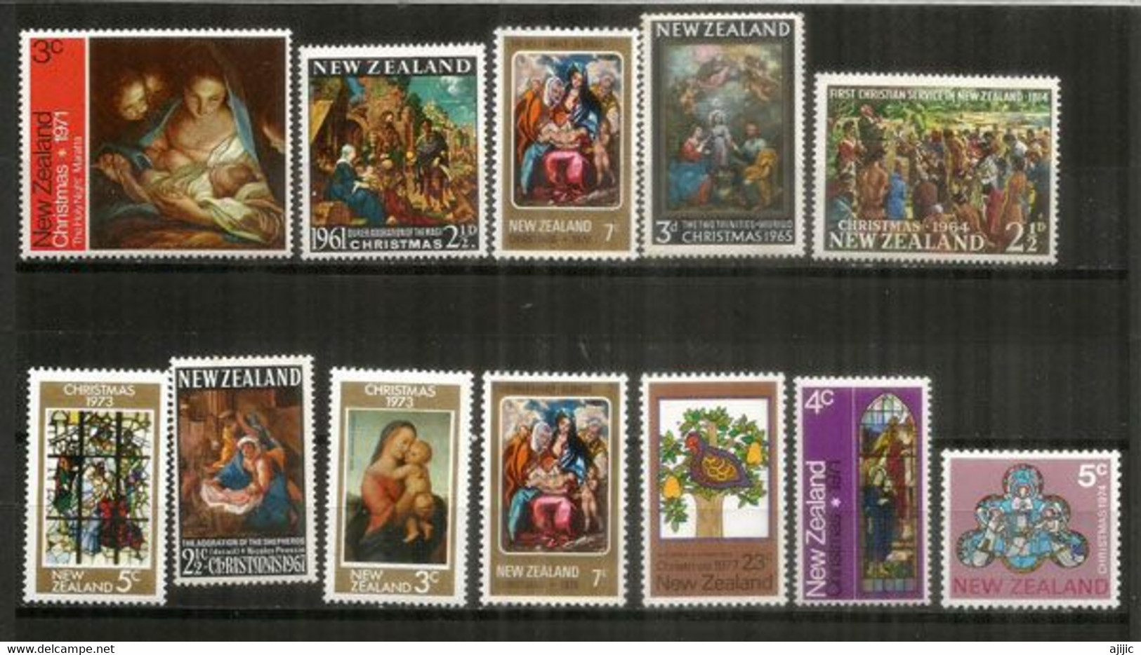 NEW-ZEALAND. Beau Lot De 12 Timbres Neufs ** Tous Différents NOËL / CHRISTMAS. Lot #  8 - Vrac (max 999 Timbres)