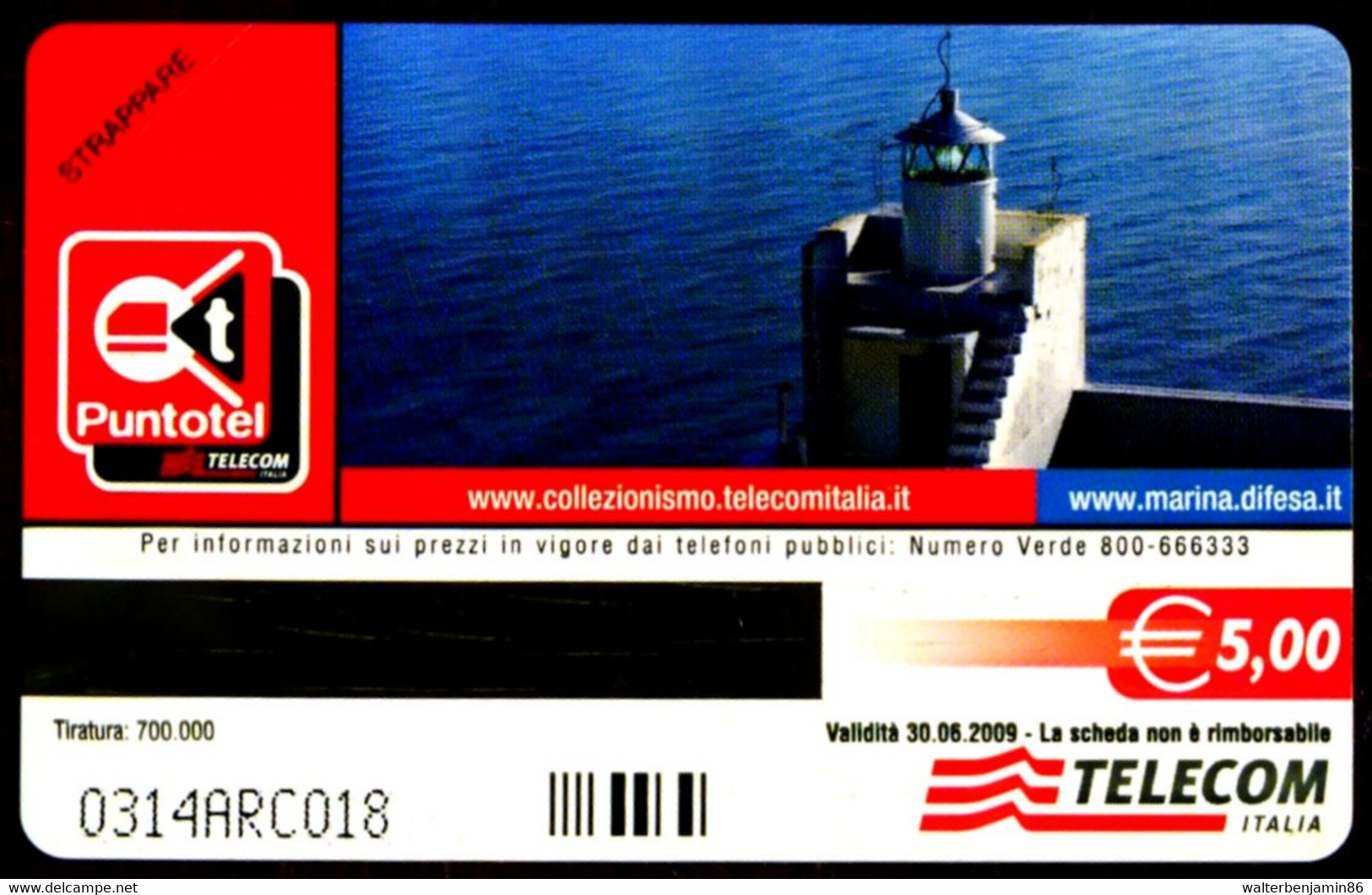 G 2408 910 C&C 4489 SCHEDA NUOVA FARO DI TORRE PREPOSTI 30.06.2009 - PROVA ARC - Usi Speciali