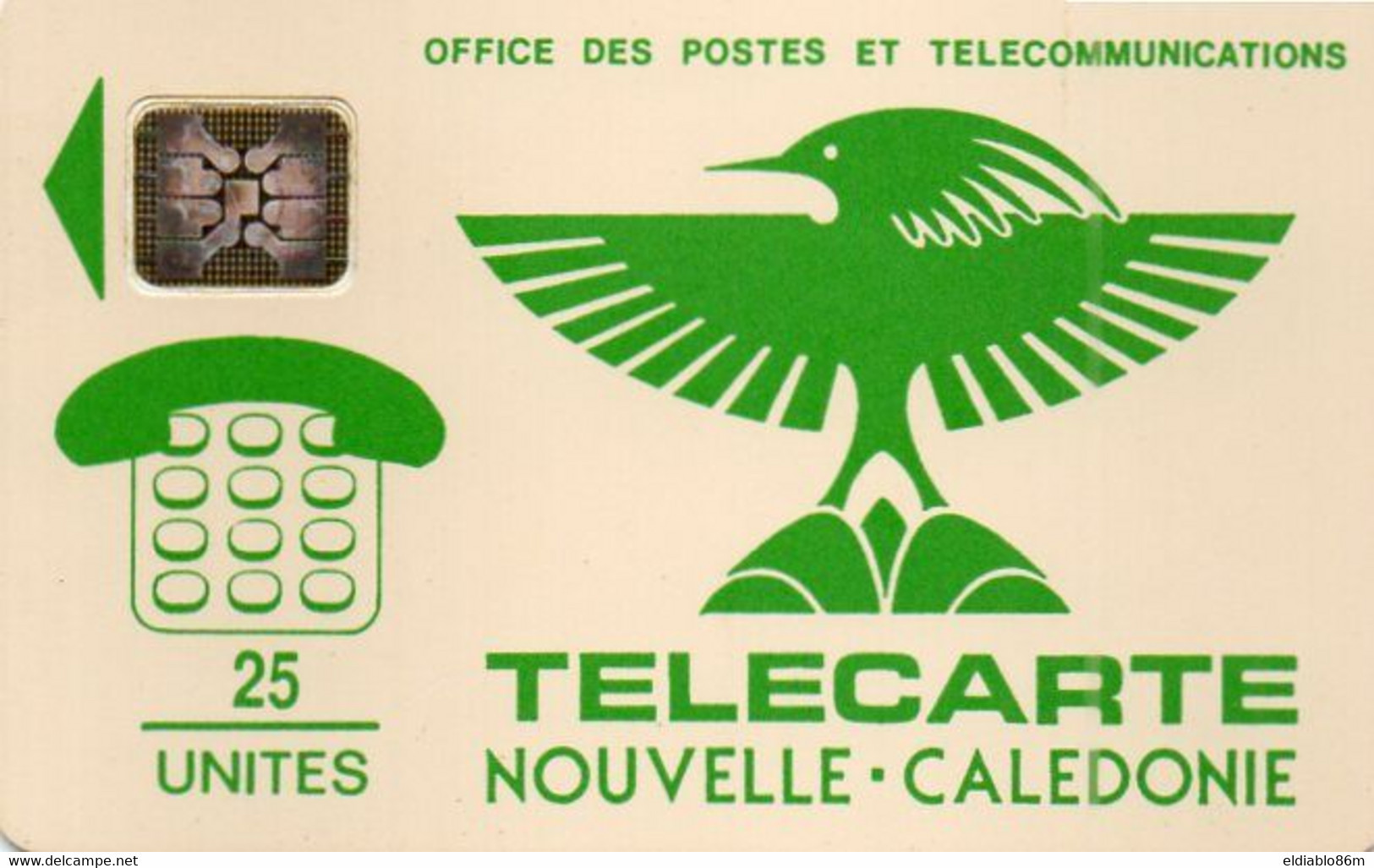 NEW CALEDONIA - CHIP CARD - CAGOU GREEN - 29605 - Nouvelle-Calédonie