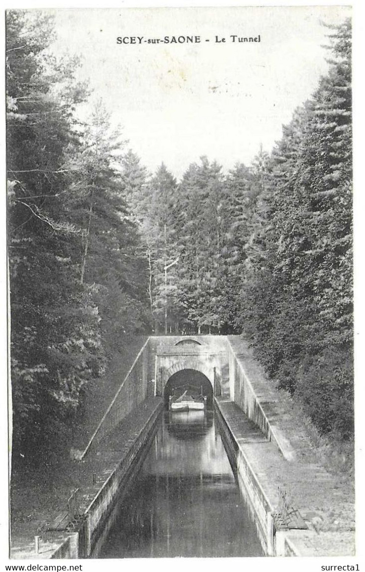 1917 Carte Postale Rare Passage Péniche Sur Le Canal, Sous Tunnel / Scey Sur Saône 70 / Exp Militaire SP 221 / 37° RI - Scey-sur-Saône-et-Saint-Albin