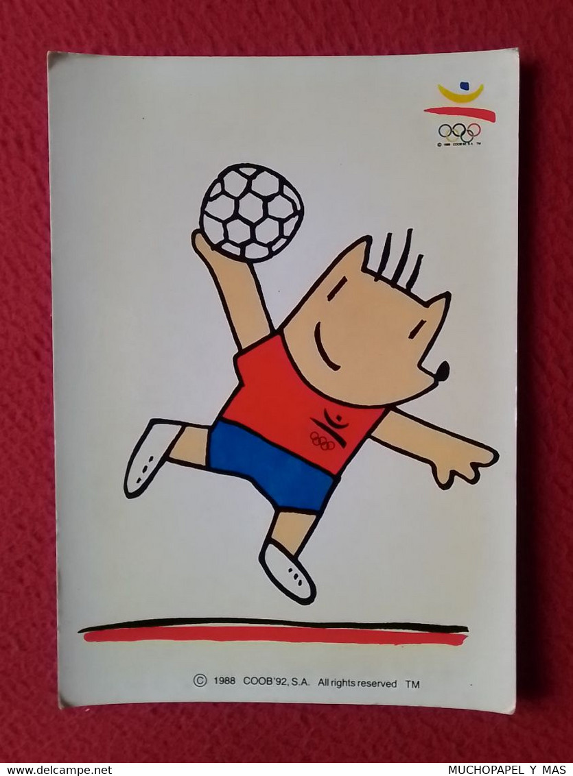 POSTAL POST CARD 1988 COBI BALONMANO HANDBALL JUEGOS OLÍMPICOS BARCELONA OLIMPIADAS 92 1992 MASCOTA. OLYMPIC GAMES...VER - Pallamano