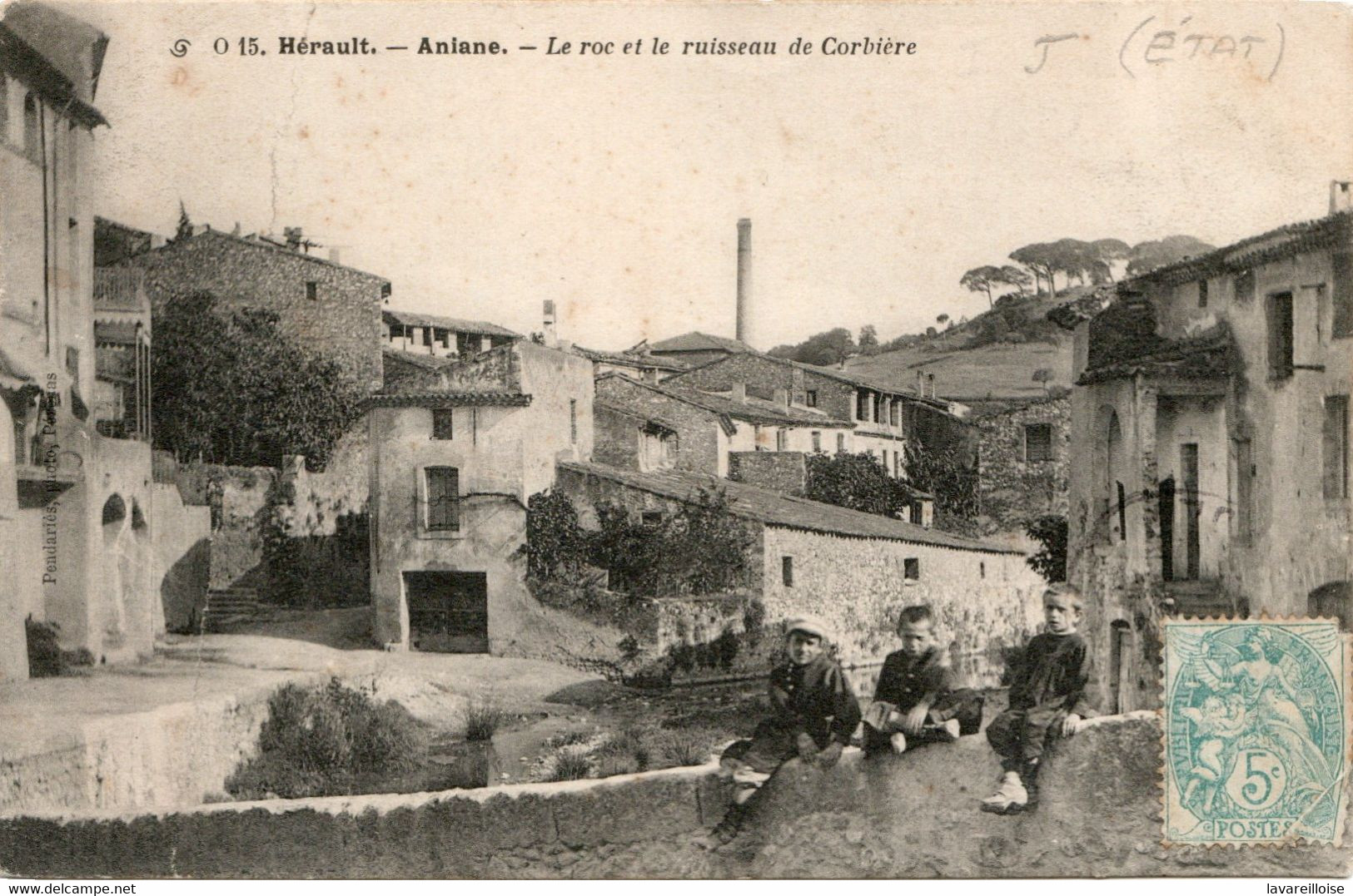 CPA 34 ANIANE LE ROC ET LE RUISSEAU DE CORBIERE RARE BELLE CARTE !! - Aniane