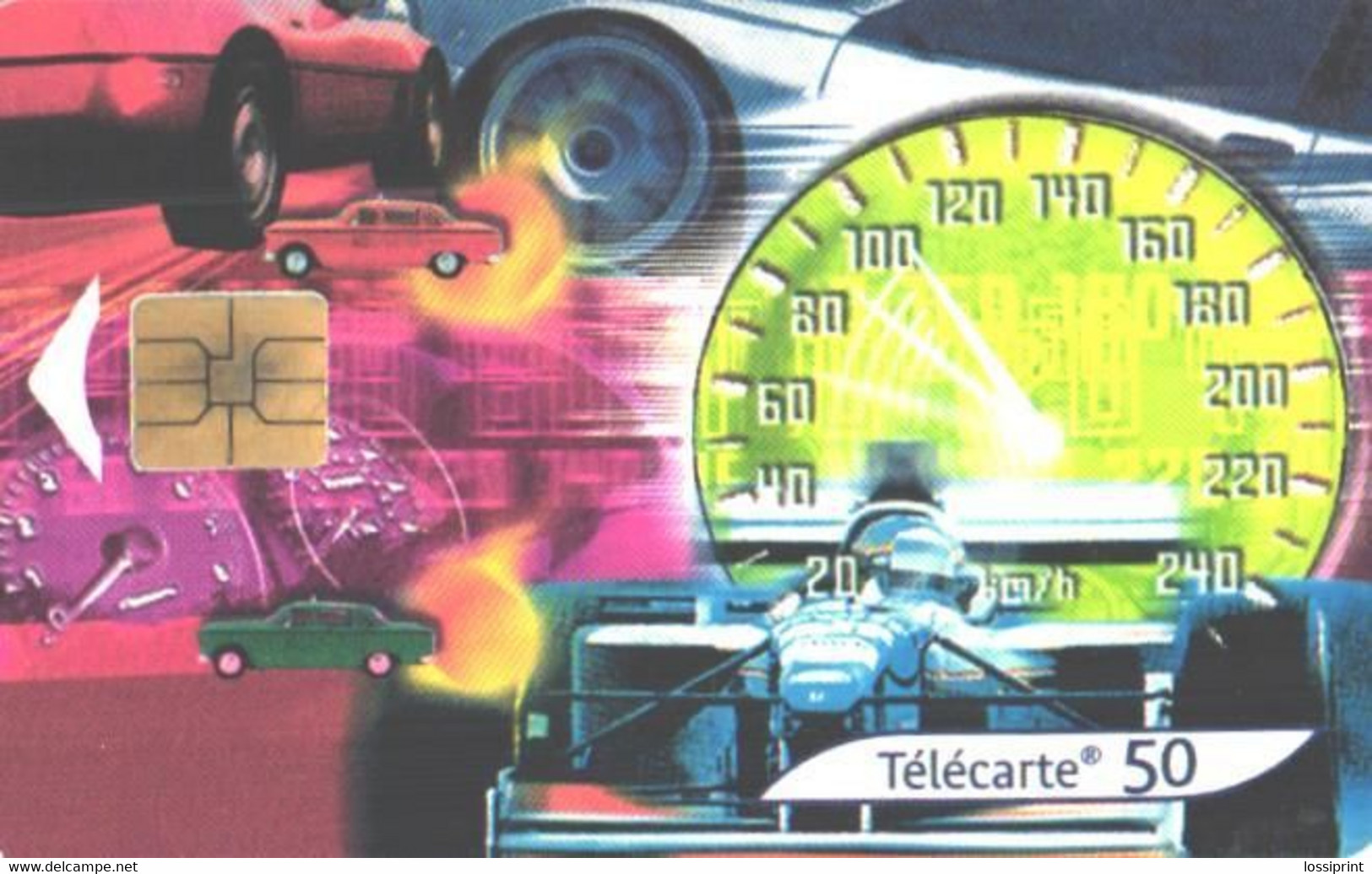 France:Used Phonecard, France Telecom, 50 Units, Cars, Formula 1 - 2001