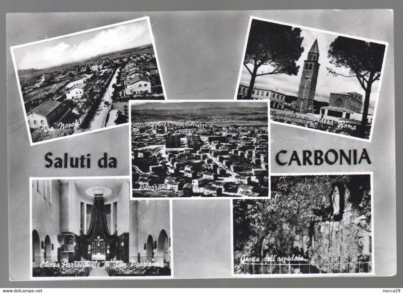 CARBONIA - 1964 - SALUTI CON 5 VEDUTINE - Carbonia