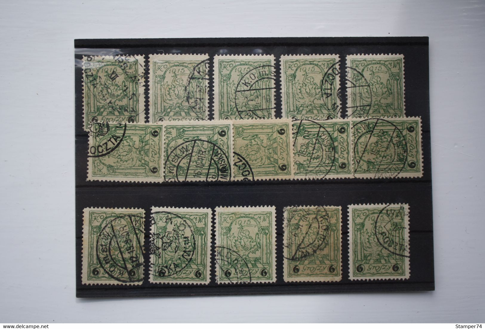 1915 Poland Locals Warszawa Used 15  Stamps Shades - Gebruikt