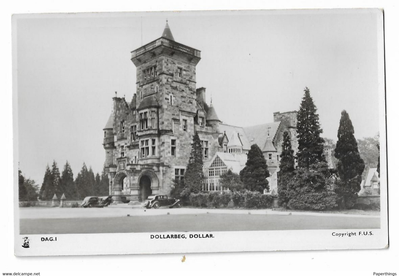 Real Photo Postcard, Scotland, Clackmannanshire, Dollar, Dollarbeg Castle, Landscape, Building. - Clackmannanshire