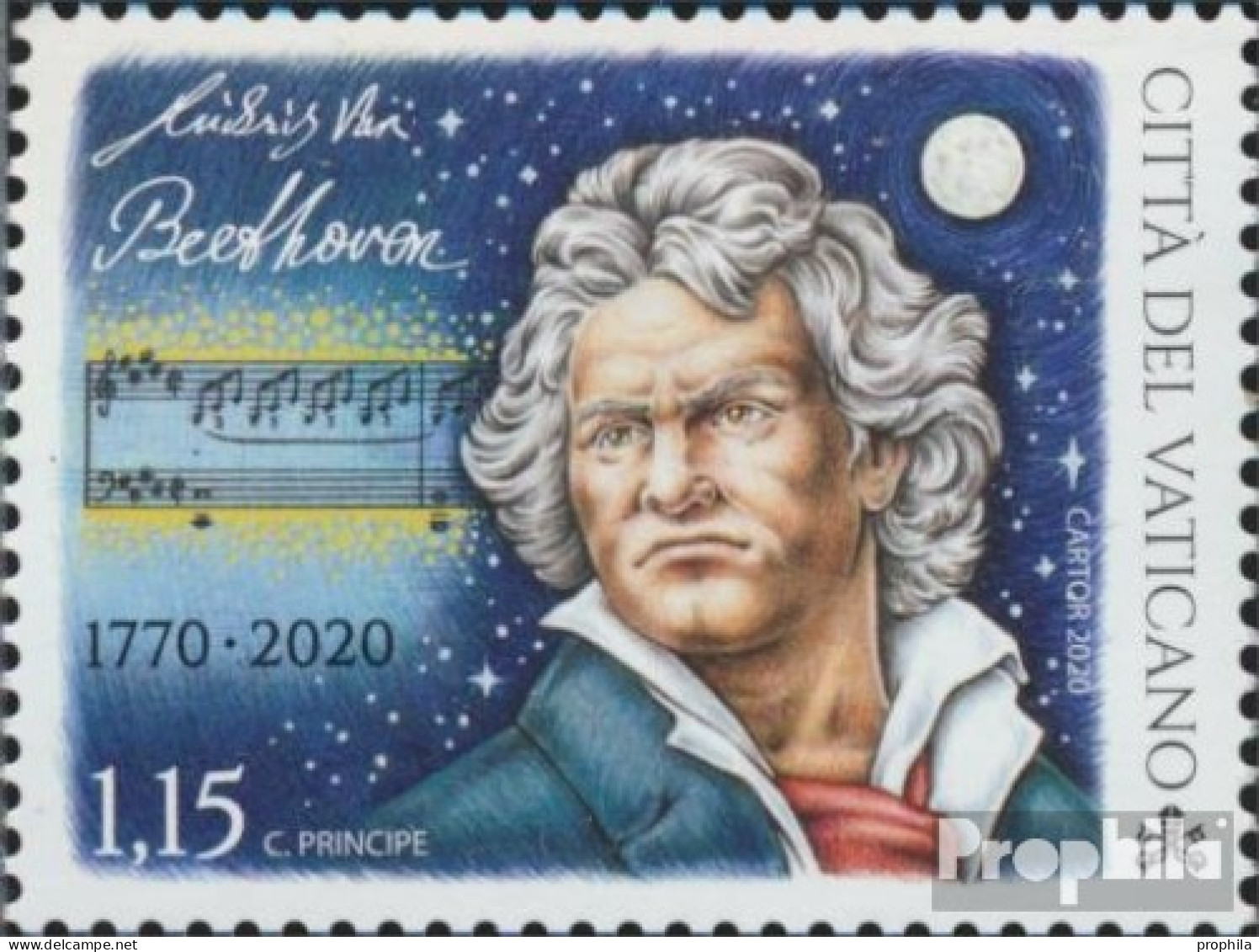 Vatikanstadt 2011 (kompl.Ausg.) Postfrisch 2020 Ludwig Van Beethoven - Oblitérés