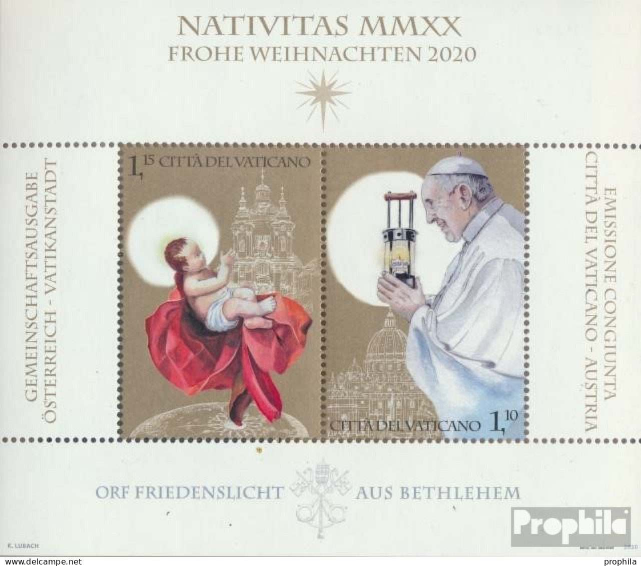 Vatikanstadt Block67 (kompl.Ausg.) Postfrisch 2020 Weihnachten - Oblitérés