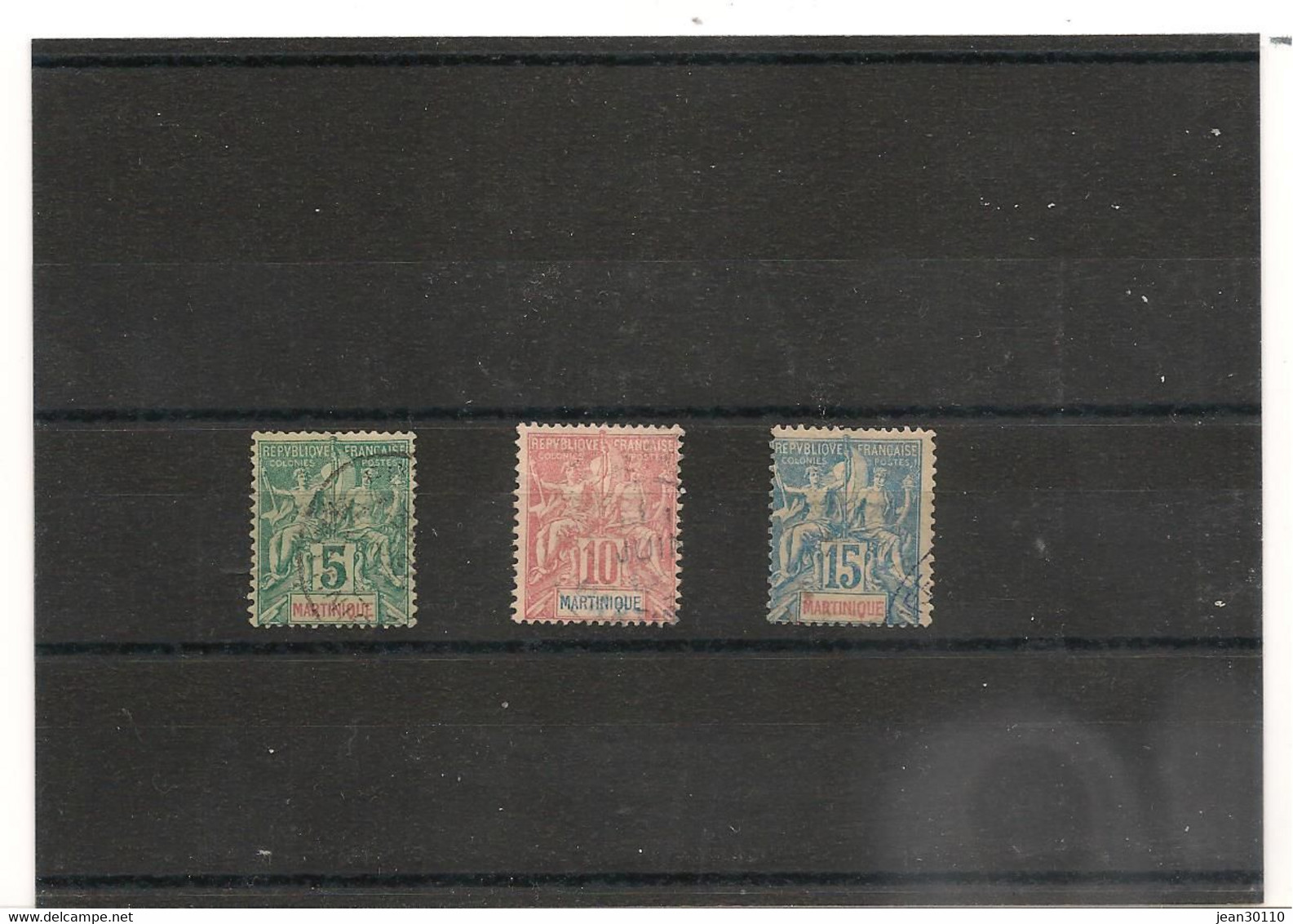 MARTINIQUE ANNÉE 1892 N° Y/T : 34-35-36 Oblitérés - Used Stamps