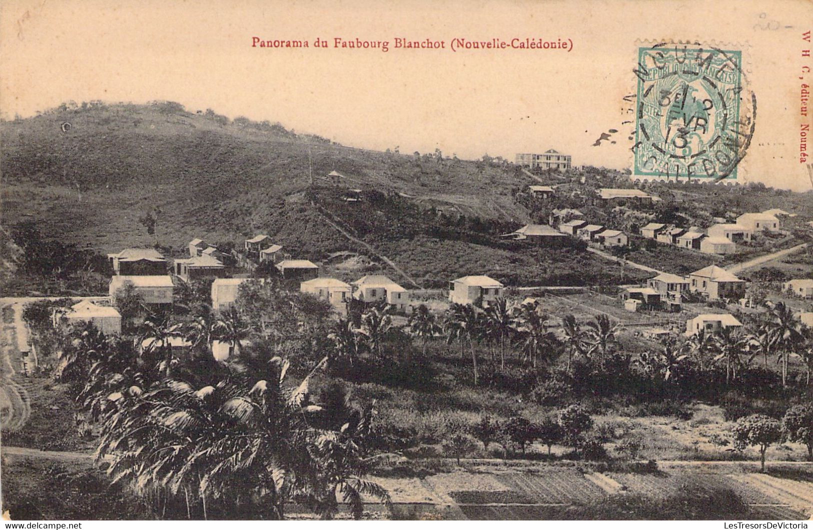 NOUVELLE CALEDONIE - Panorama Du Faubourg BLANCHOT - Carte Postale Ancienne - Nouvelle Calédonie