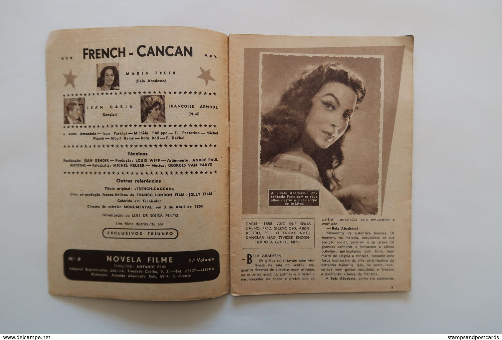 Portugal Revue Cinéma Movies Mag 1955 French Cancan Jean Gabin Françoise Arnoul María Félix Dir. Jean Renoir - Cinema & Televisione