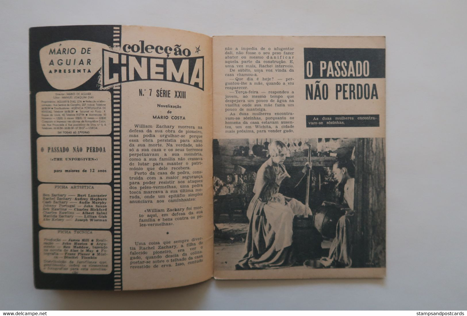 Portugal Revue Cinéma Movies Mag 1960 The Unforgiven Burt Lancaster Audrey Hepburn Dir. John Huston Dorian Gray - Bioscoop En Televisie