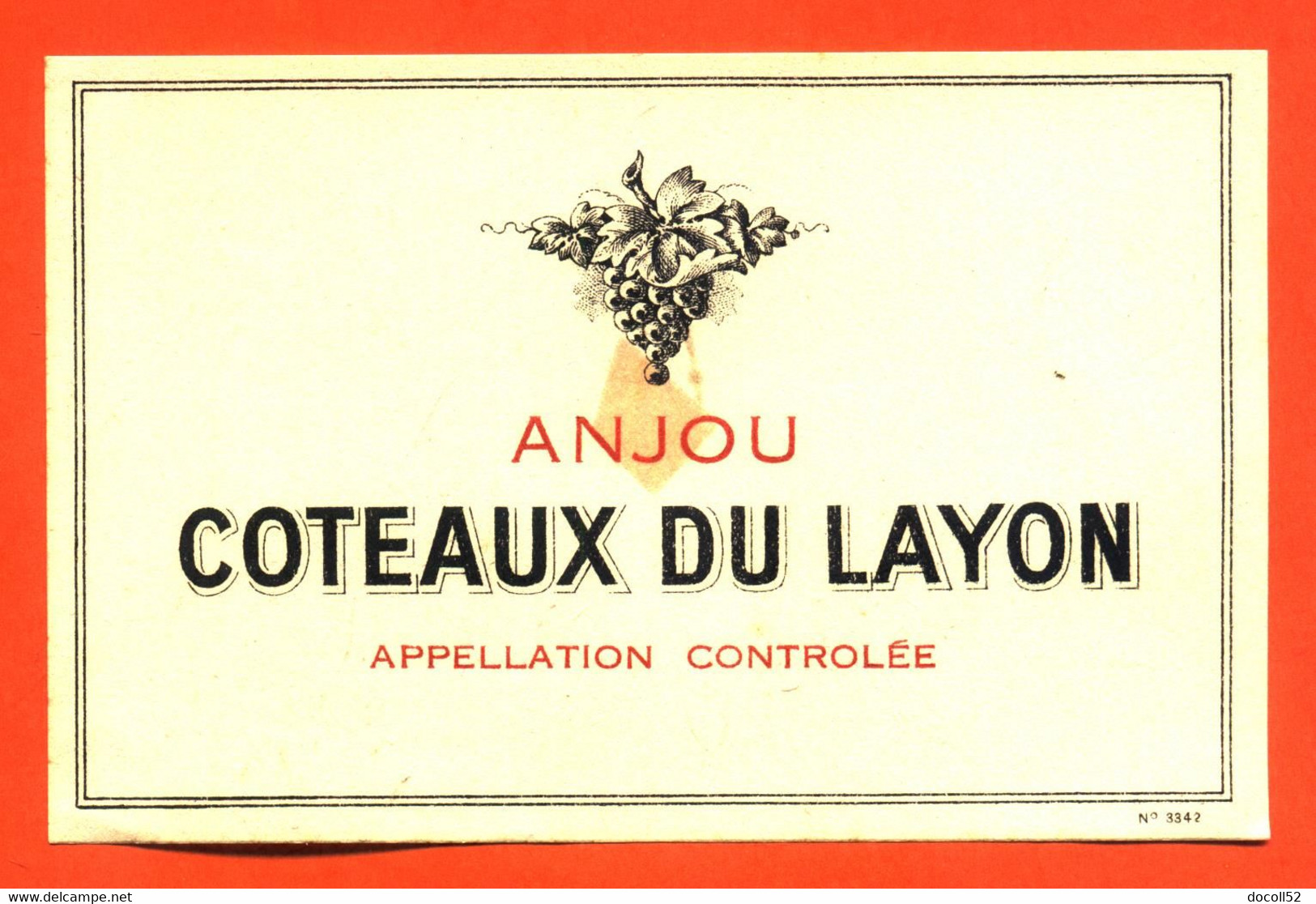 Etiquette Ancienne Neuve De Vin D'anjou Coteaux Du Layon - 73 Cl - Vino Rosato