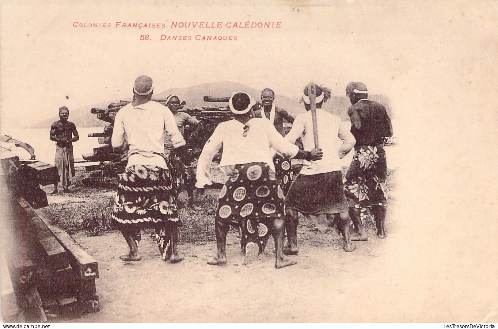 NOUVELLE CALEDONIE - Colonies Françaises - DANSES CANAQUES - Carte Postale Ancienne - Nouvelle Calédonie