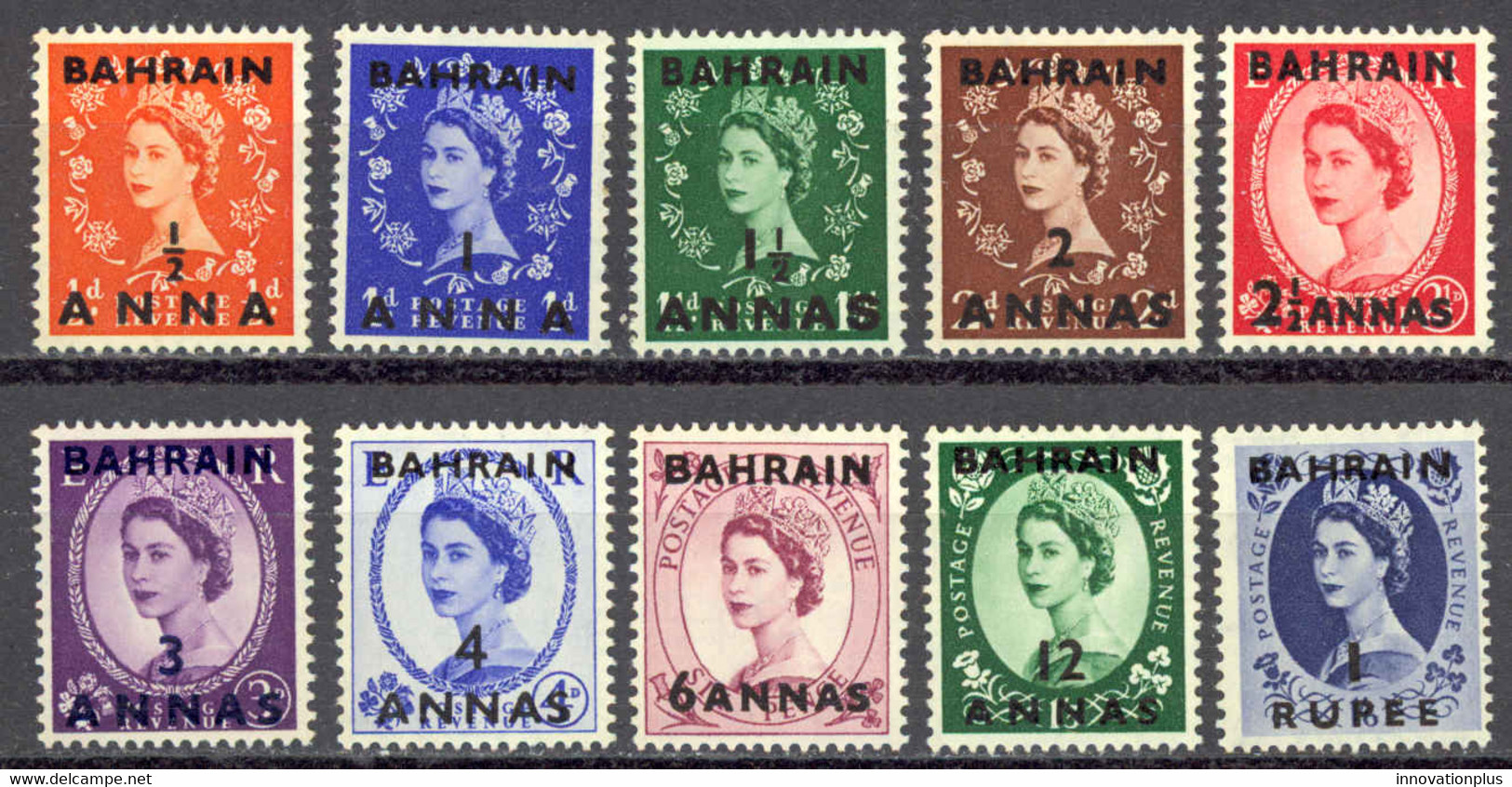 Bahrain Sc# 81-90 MH 1952-1954 Overprints - Bahrain (...-1965)