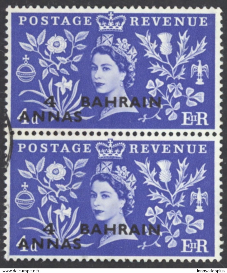 Bahrain Sc# 93 Used Pair 1953 Overprints - Bahrain (...-1965)