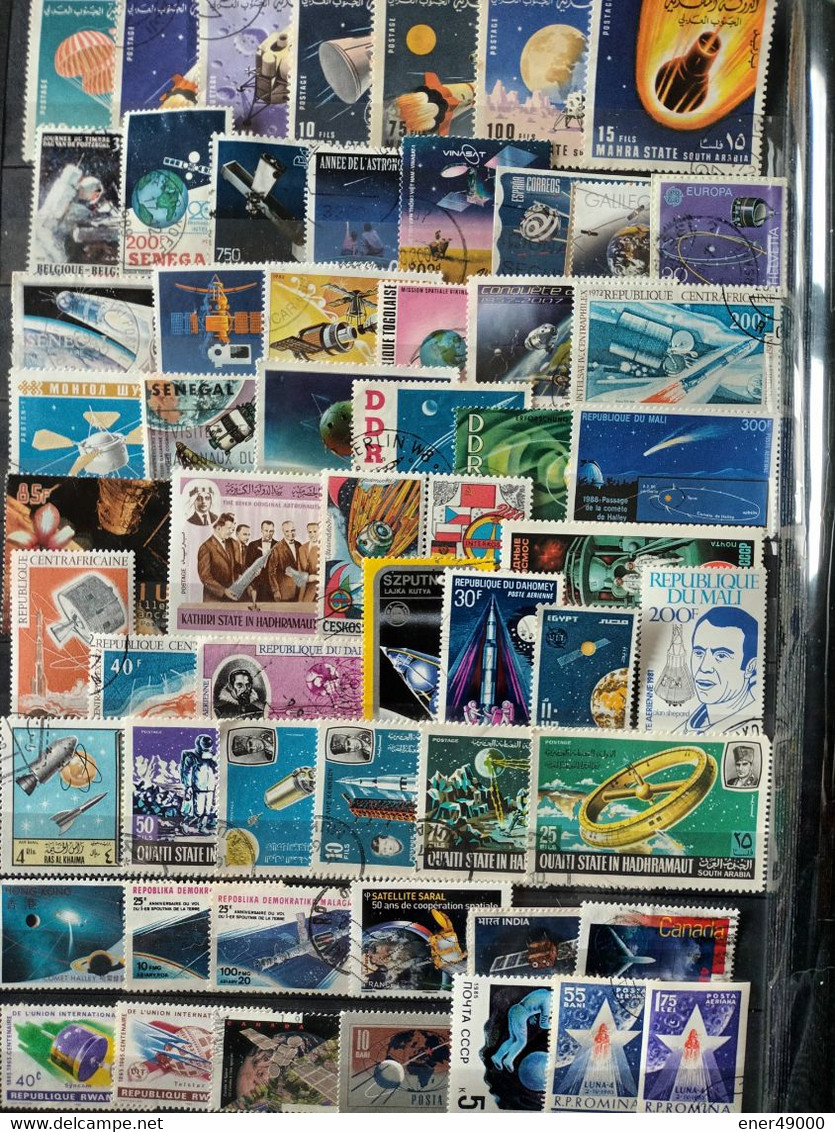 ESPACE . LOT De 135 TIMBRES OBLITERES - Collections