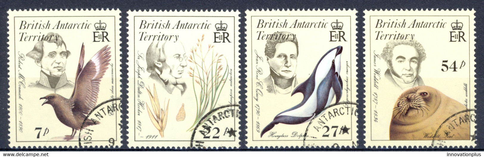 British Antarctic Territory Sc# 125-128 Used 1985 Natrlists/Fauna/Flora - Oblitérés