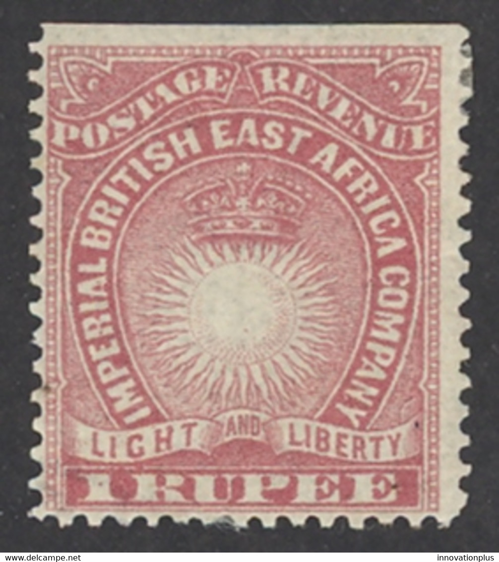 British East Africa Sc# 25 MH 1890-1894 1r Rose Sun & Crown - África Oriental Británica