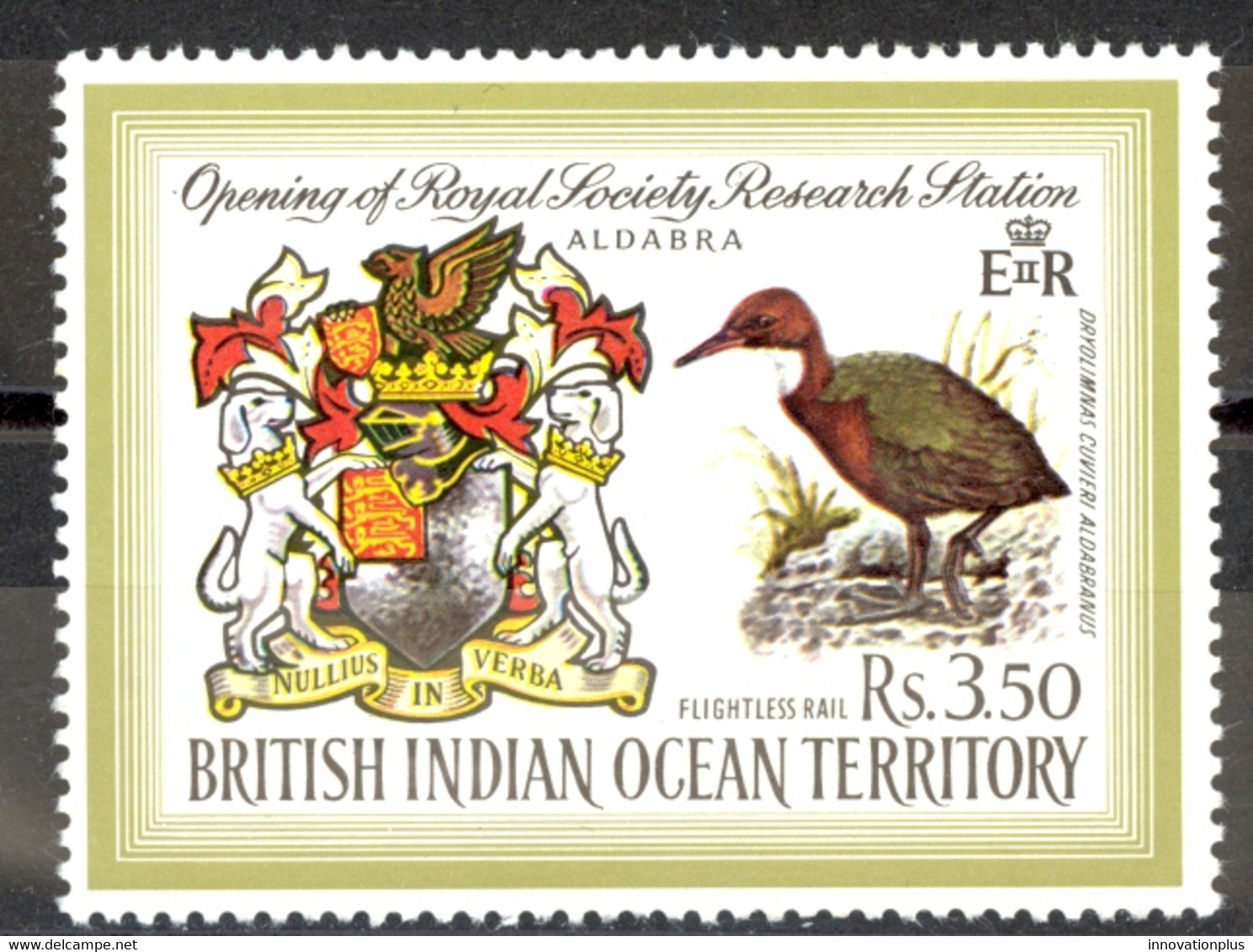 British Indian Ocean Territory Sc# 43 MNH 1971 Coat Of Arms & Flightless Rail - Territoire Britannique De L'Océan Indien