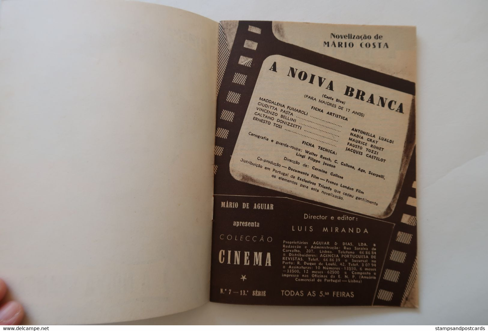 Portugal Revue Cinéma Movies Mag 1954 Casta Diva Antonella Lualdi Nadia Gray Maurice Ronet Dir. Carmine Gallose Italia - Cinema & Television