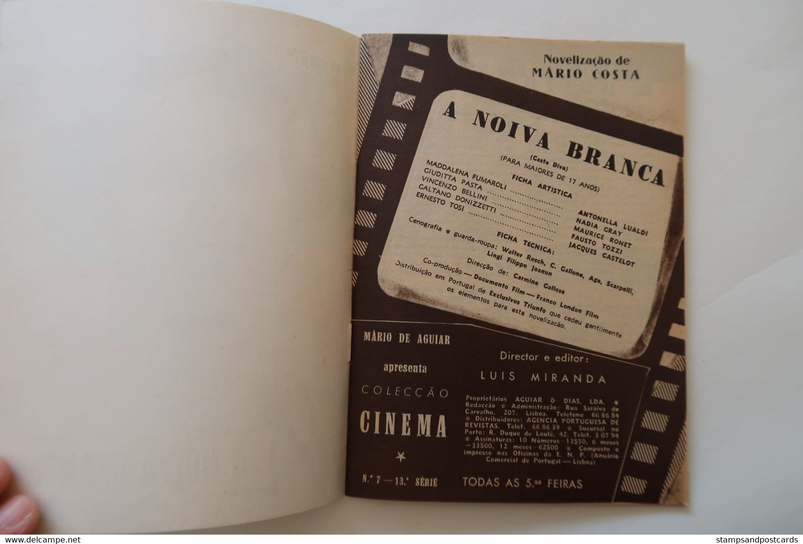Portugal Revue Cinéma Movies Mag 1954 Casta Diva Antonella Lualdi Nadia Gray Maurice Ronet Dir. Carmine Gallose Italia - Bioscoop En Televisie