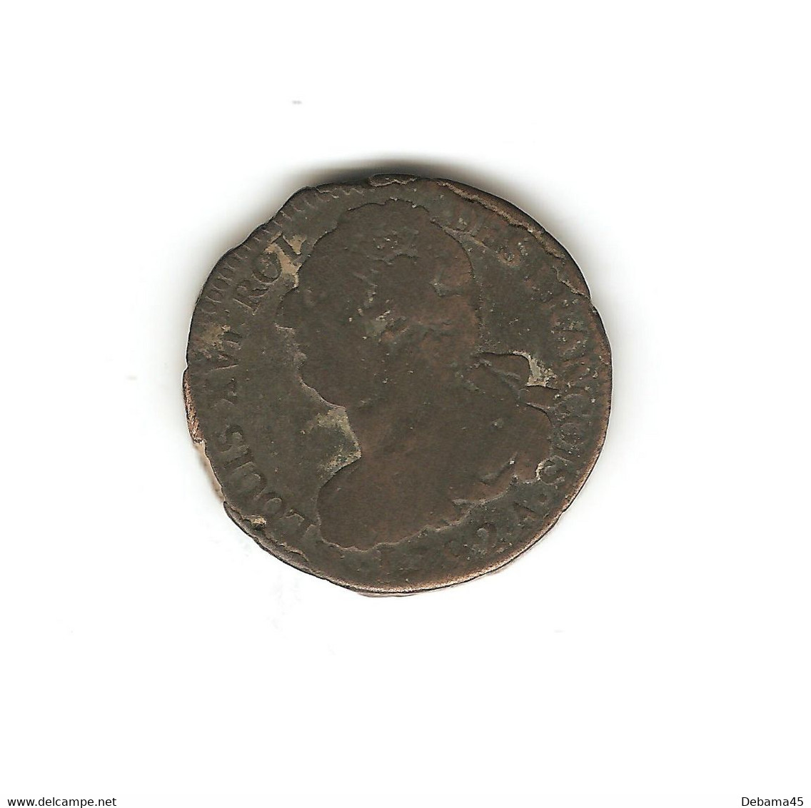 423/ France : Louis XVI : 2 Sols 1792 A - 1792-1804 First French Republic