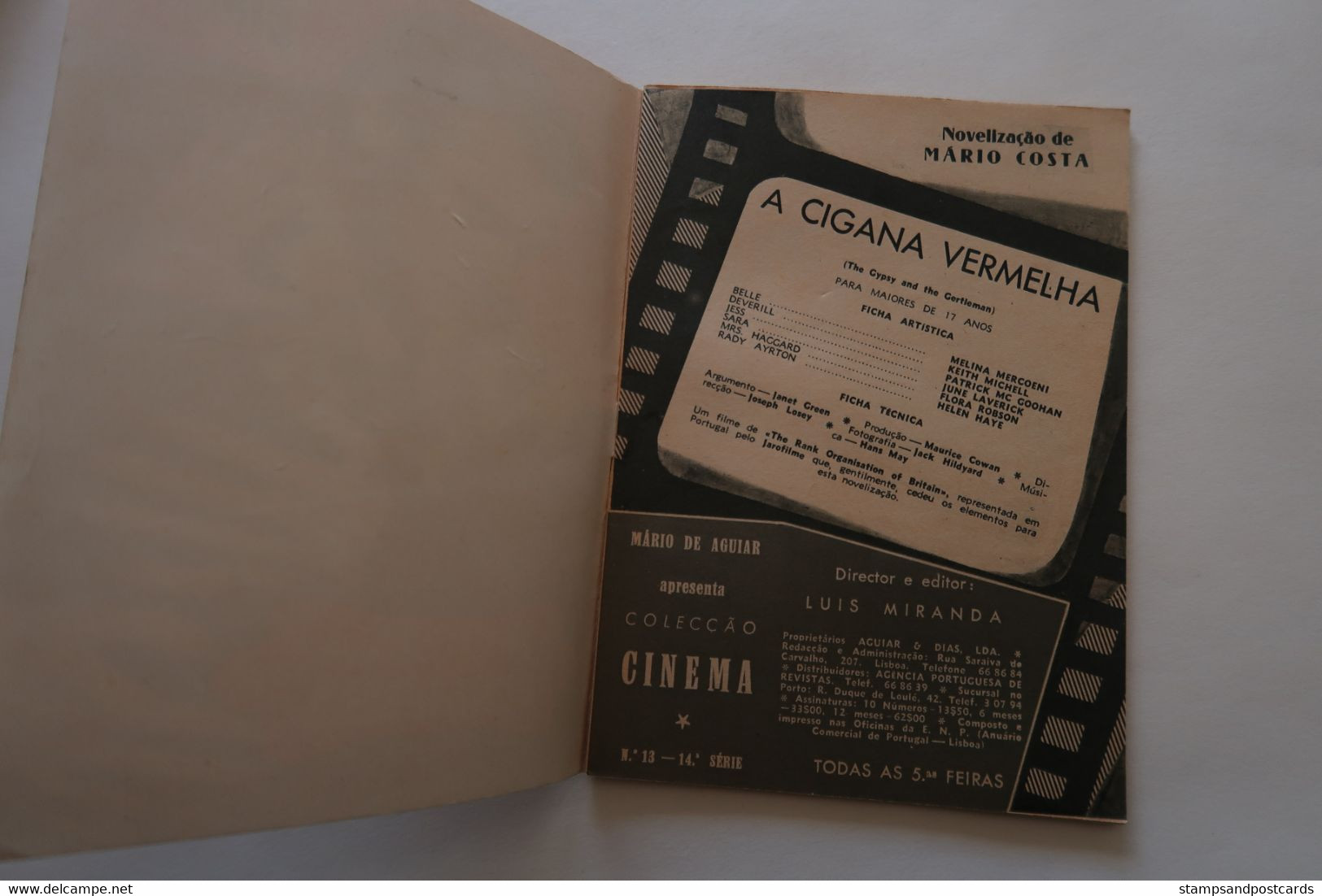 Portugal Revue Cinéma Movies Mag 1958 The Gypsy And The Gentleman Melina Mercouri Keith Michell Dir. Joseph Losey - Cinéma & Télévision