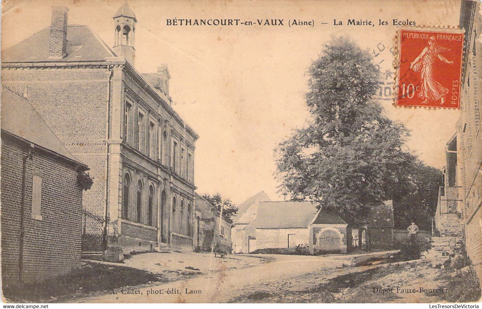 FRANCE - 02 - BETHANCOURT EN VAUX - La Mairie Les écoles - A Cadet  - Carte Postale Ancienne - Autres & Non Classés