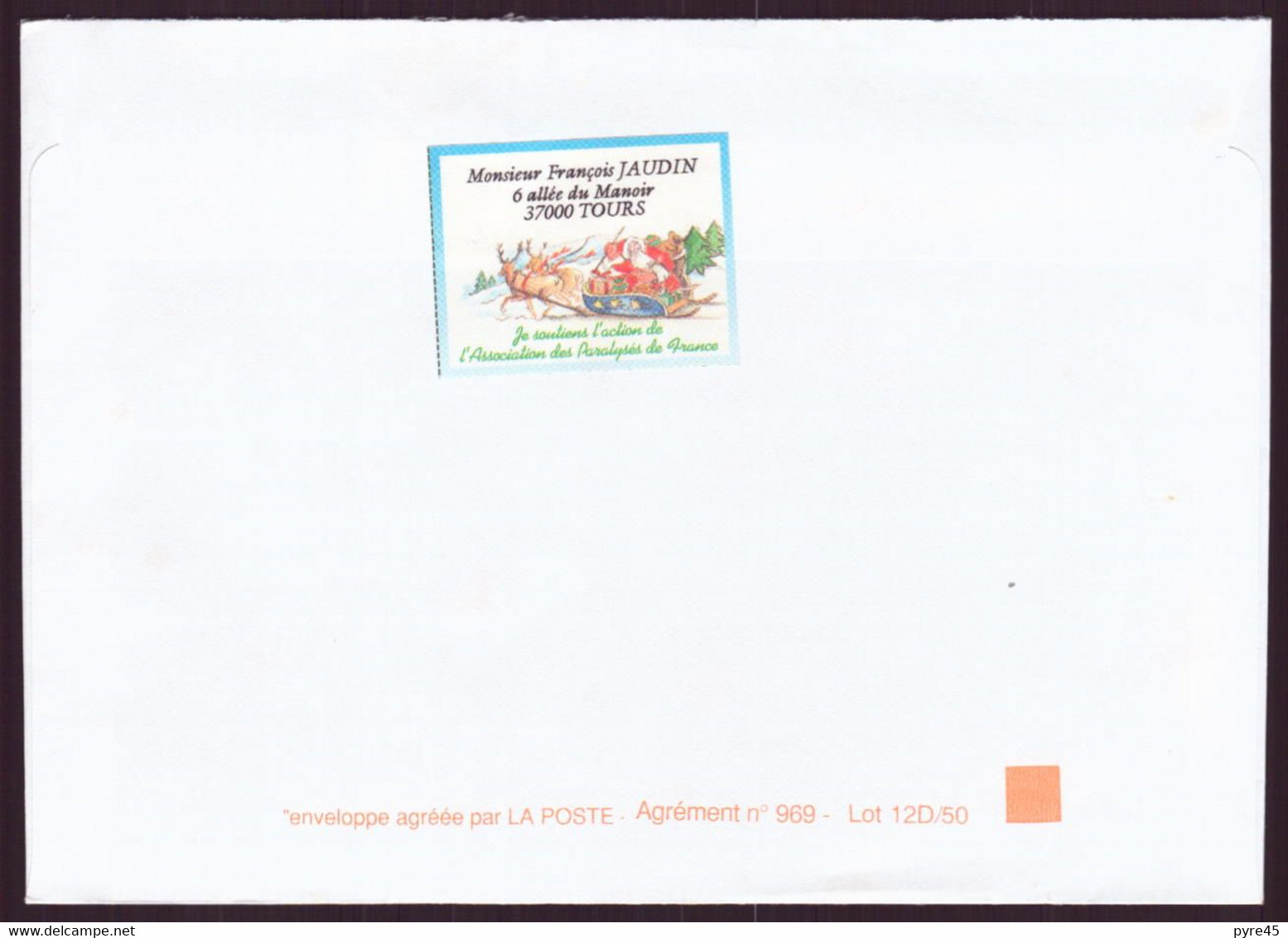 France, Enveloppe De Octobre 2002 De Tours Pour Tours - Sonstige & Ohne Zuordnung