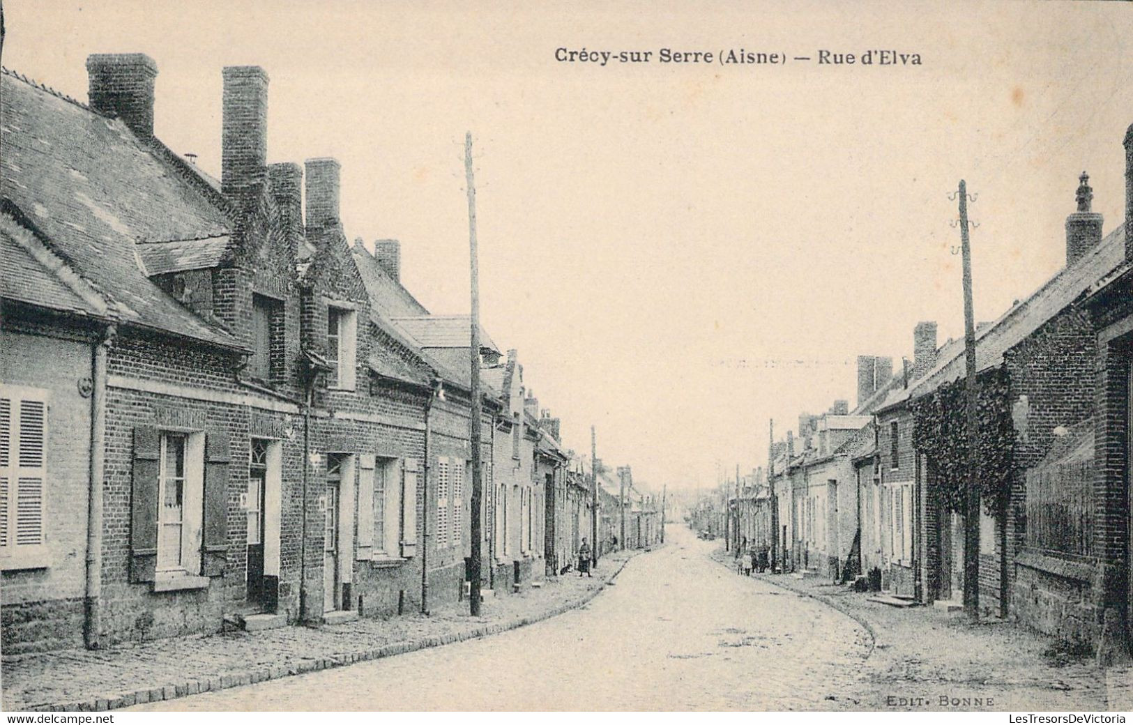 FRANCE - 02 - CRECY SUR SERRE - Rue D'Elva - Edit Bonne - Carte Postale Ancienne - Autres & Non Classés