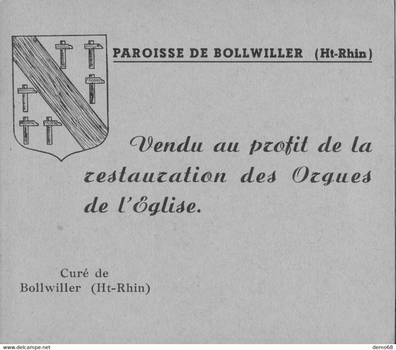 Bollwiller Bollweiller Paroisse Carnet Vignette (6) Au Profit De La Restauration De L'Eglise St Charles Carnet Entier - Unclassified