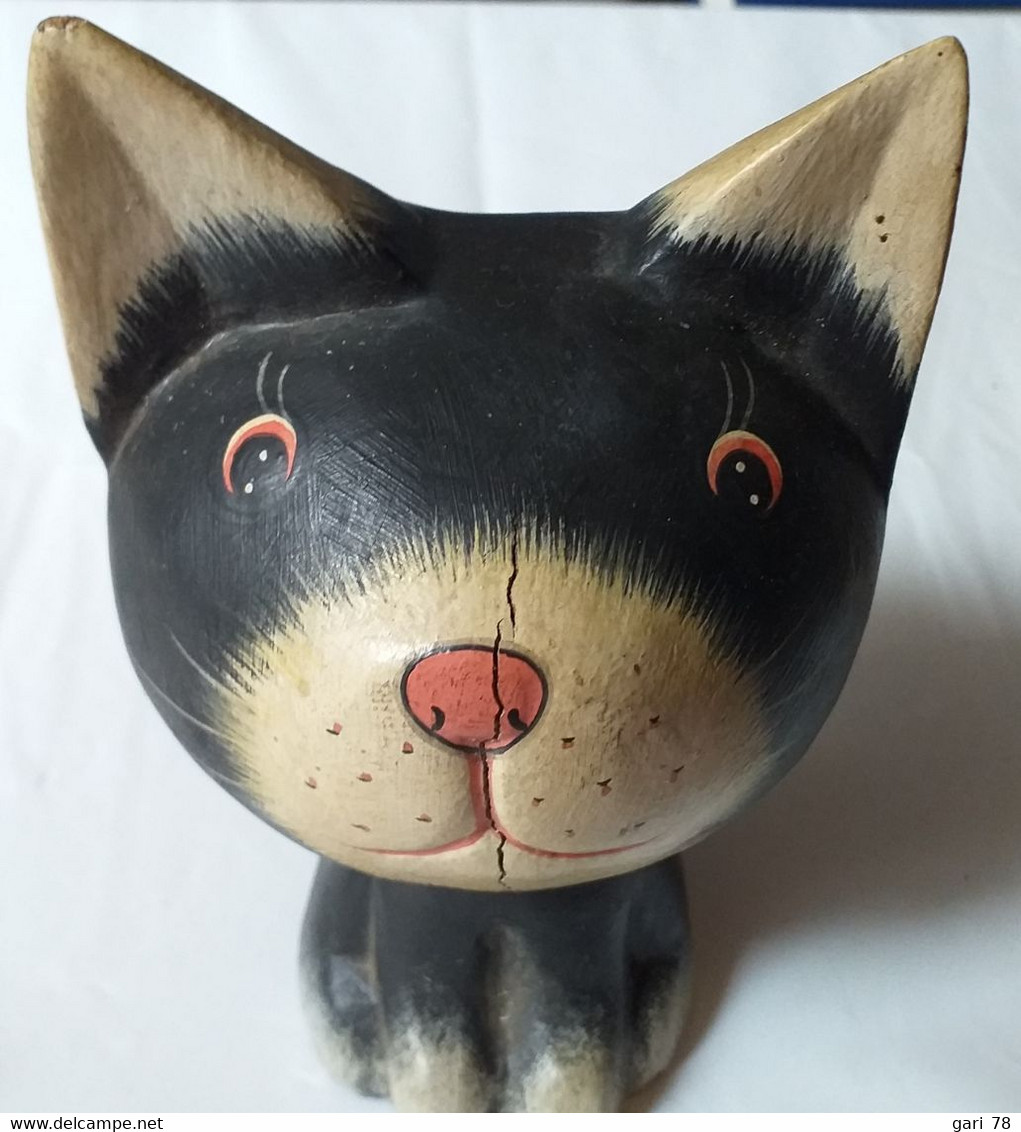 CHAT En Bois Très Léger, Hauteur 15 Cm - Katten